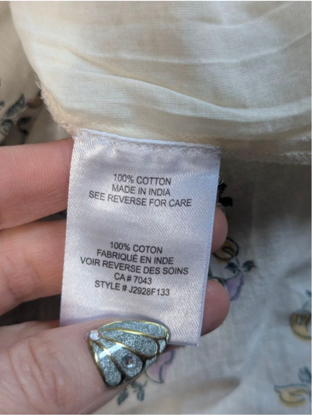 Patrons of Peace Cream Floral Tiered Button-Front Maxi Dress Sz S - Picture 5 of 16